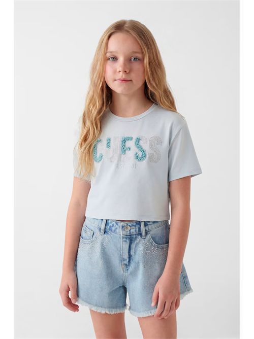 T-shirt con logo di strass GUESS | J6GI07K6YW4/A70N